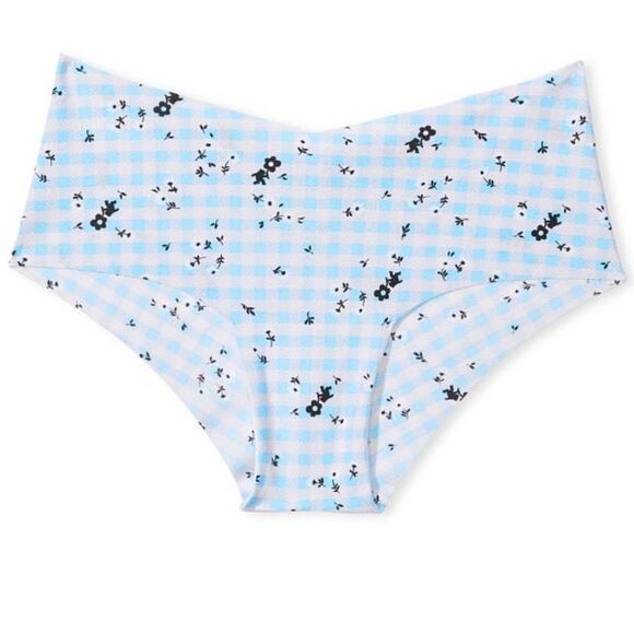 🔥SEXY ILLUSIONS VICTORIA'S SECRETNo-Show Cheeky Panty Blue Ditsy - Picture 1 of 3